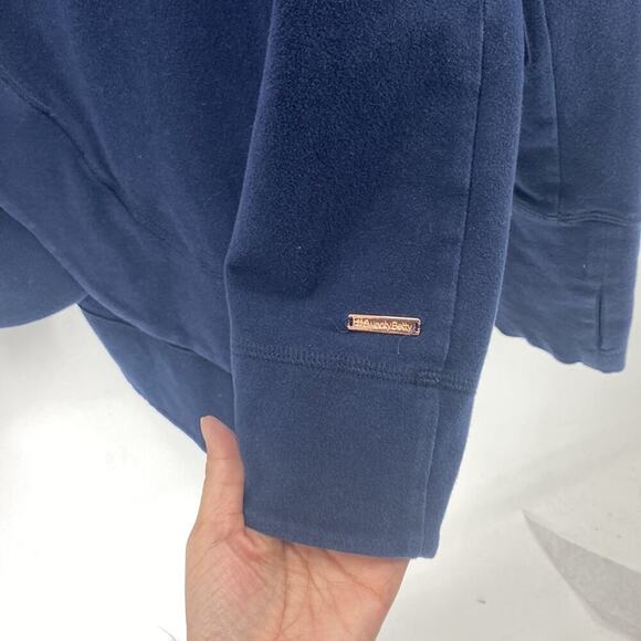 Sweaty Betty Navy Blue Escape Luxe Italian Fleece Hoodie Hoody longline cozy S - Picture 7 of 12